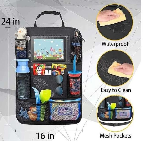 Autostoel organizer opbergruimte met tablet houder - Afbeelding 4