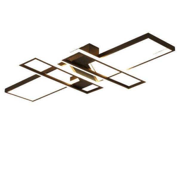 Moderne LED woonkamer plafondlamp zwart met rechthoekige vormen - Afbeelding 9