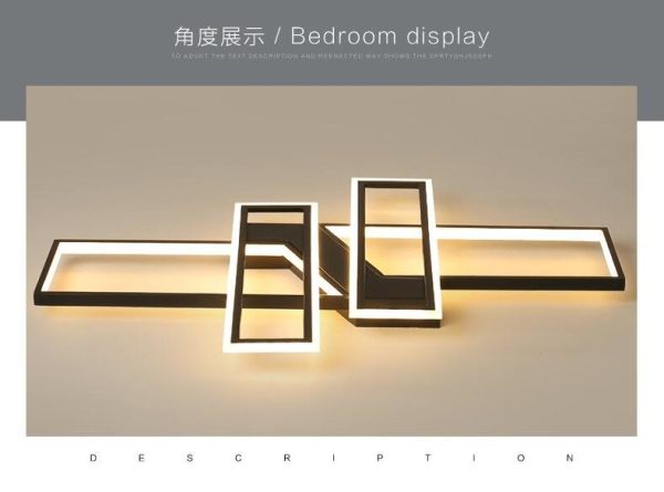 Moderne LED woonkamer plafondlamp zwart met rechthoekige vormen - Afbeelding 6