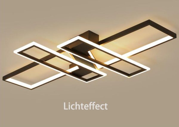 Moderne LED woonkamer plafondlamp zwart met rechthoekige vormen - Afbeelding 5