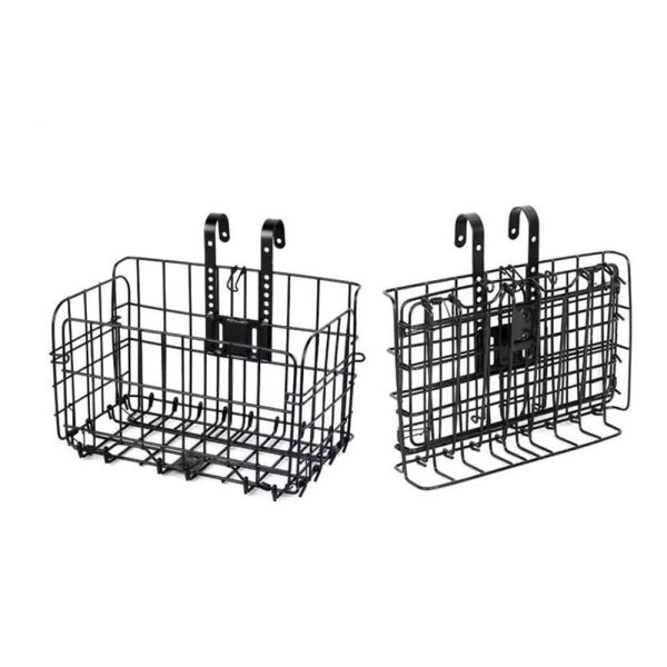 Metalen opvouwbare fietsmand zwart - Afbeelding 2