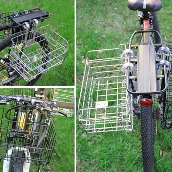 Metalen opvouwbare fietsmand zwart - Afbeelding 5