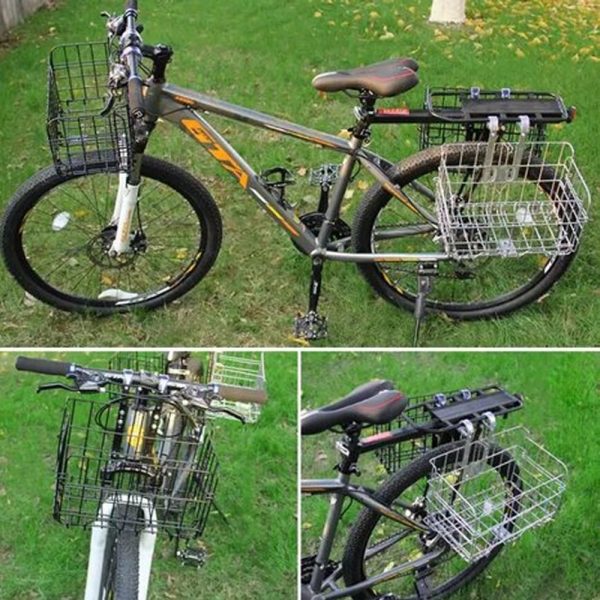 Metalen opvouwbare fietsmand zwart - Afbeelding 6