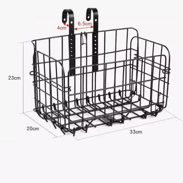 Metalen opvouwbare fietsmand zwart - Afbeelding 3