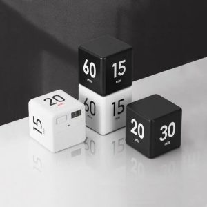 Digitale cube Kookwekker met LED display zwart - wit - rood - geel - groen - roze - blauw