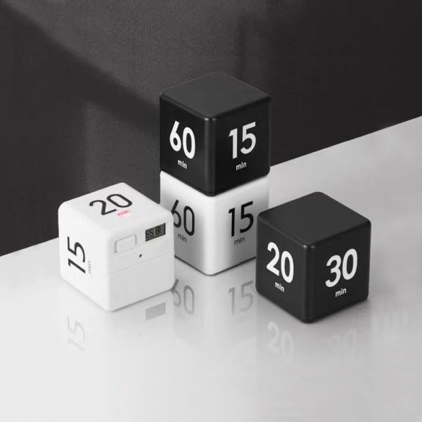 Digitale cube Kookwekker met LED display zwart - wit - rood - geel - groen - roze - blauw