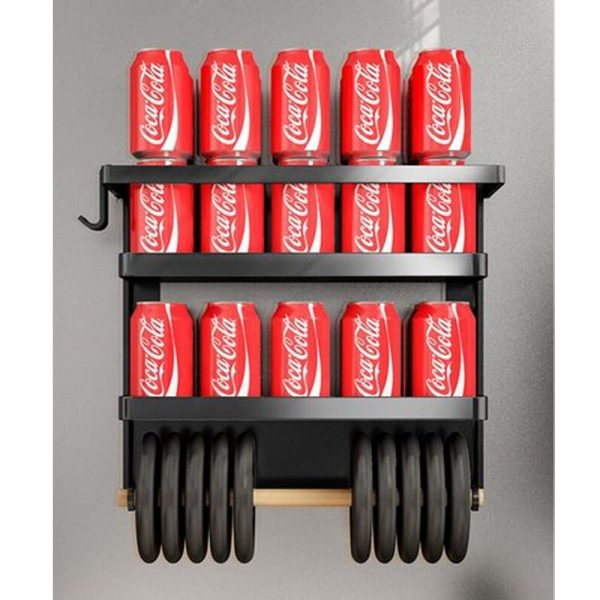 Zwart metaal magnetisch keukenrek, 3 lagen - Afbeelding 6