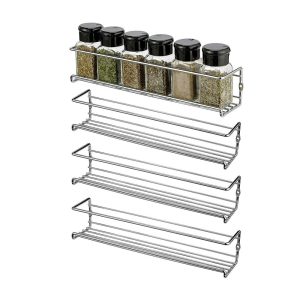 4x Ophangbaar metalen kruidenrek Zwart