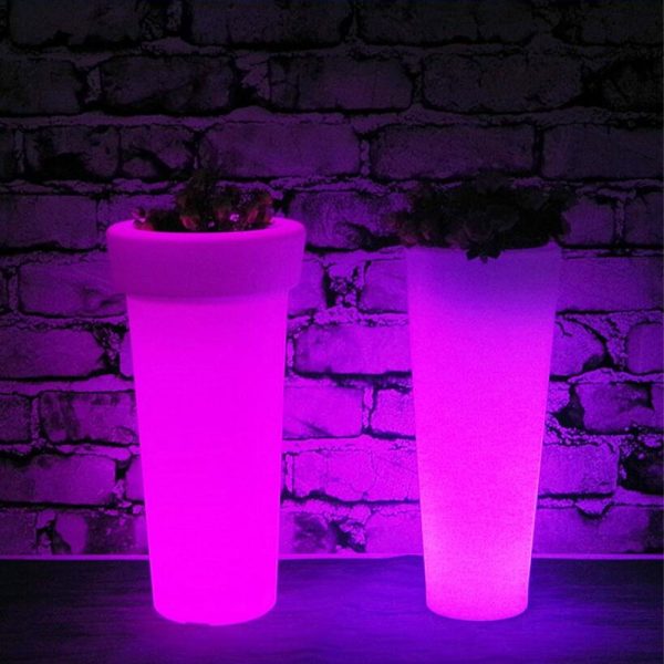 LED Verlichte bloempot RGB kleuren met afstandbediening (2 formaten) - Afbeelding 4