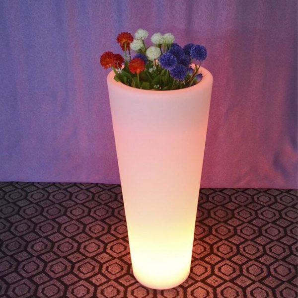 LED Verlichte bloempot RGB kleuren met afstandbediening (2 formaten) - Afbeelding 5