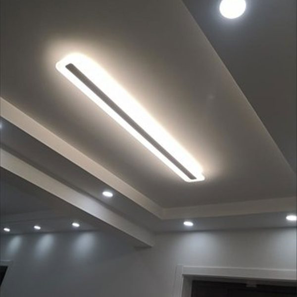 LED Plafondlamp wit licht 60cm lang met 22w wit/zwart - Afbeelding 5