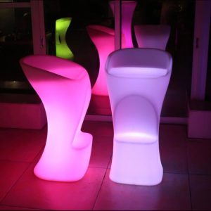 LED Verlichte hoge stoel, RGB kleuren met afstandsbediening