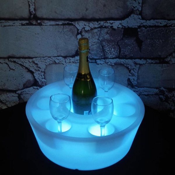 LED Verlichte flessenkoeler, RGB kleuren met afstandhediening - Afbeelding 4