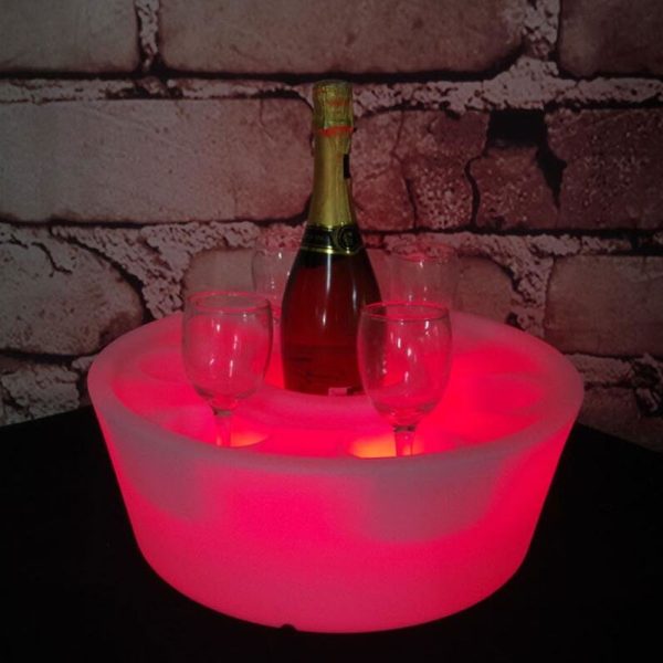 LED Verlichte flessenkoeler, RGB kleuren met afstandhediening - Afbeelding 3