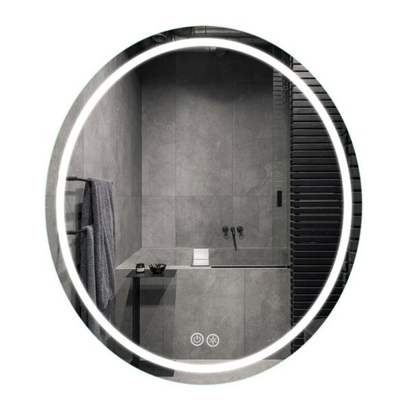 Moderne ronde badkamer spiegel met LED verlichting in spiegel - Afbeelding 2