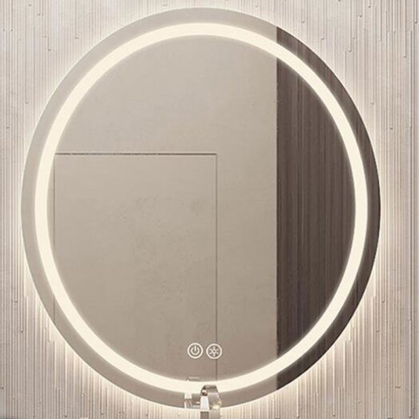 Moderne ronde badkamer spiegel met LED verlichting in spiegel - Afbeelding 5