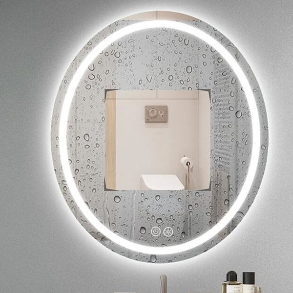 Moderne ronde badkamer spiegel met LED verlichting in spiegel - Afbeelding 6