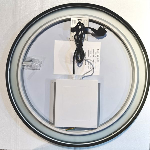 Moderne ronde badkamer spiegel met LED verlichte rand - Afbeelding 5