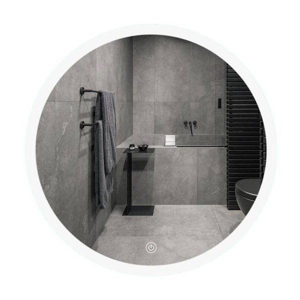 Moderne ronde badkamer spiegel met LED verlichte rand - Afbeelding 2
