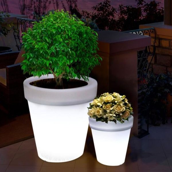 LED Verlichte bloempot groot, RGB kleuren met afstandsbediening - Afbeelding 8