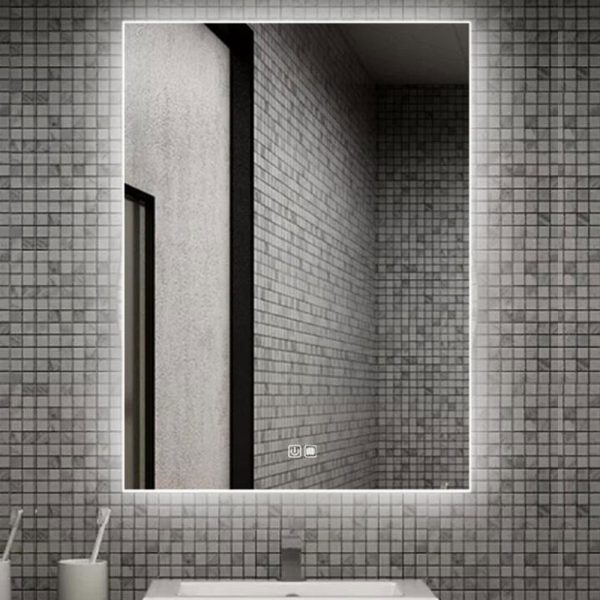 Moderne badkamer spiegel met dun LED verlichte rand - Afbeelding 6