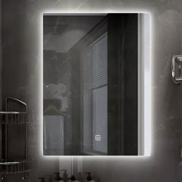 Moderne badkamer spiegel met dun LED verlichte rand - Afbeelding 5