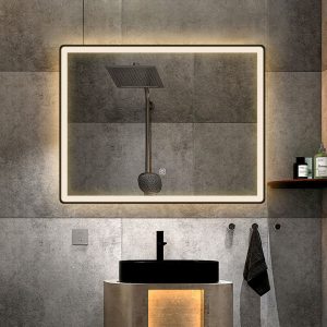 Moderne badkamer spiegel met LED verlichte rand