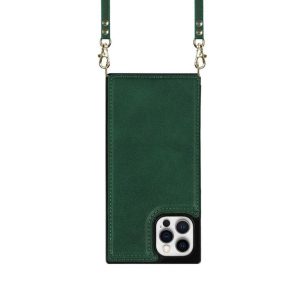 iPhone 13 pro schouder telefoonhoesje groen/roze