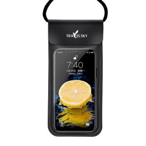 Waterproof telefoon hoesje tot 25m diep roze/groen/zwart/donkerblauw