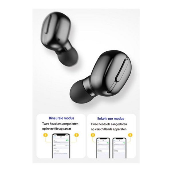 In-ear draadloze oordopjes zwart met TWS Bluetooth - Afbeelding 9