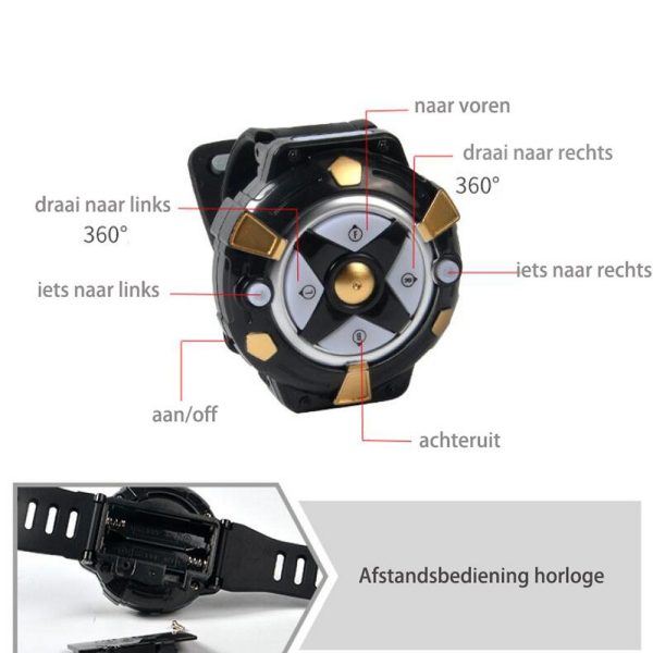 2.4G bestuurbare stunt auto met horlogo remote blauw - rood - Afbeelding 11