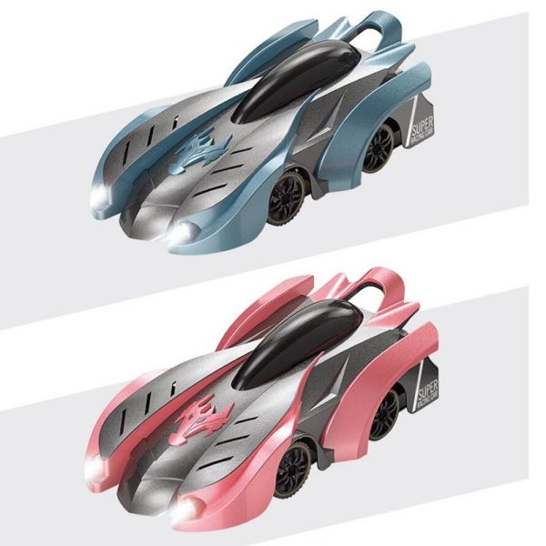 2.4G bestuurbare stunt auto met horlogo remote blauw - rood - Afbeelding 3