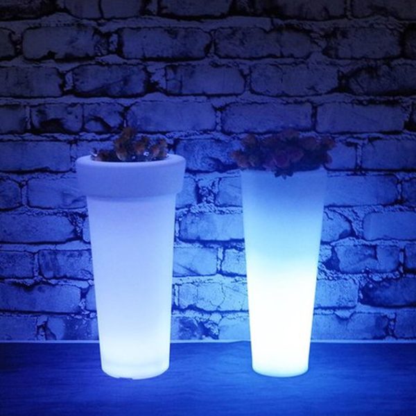 LED Verlichte bloempot RGB kleuren met afstandbediening (2 formaten) - Afbeelding 9