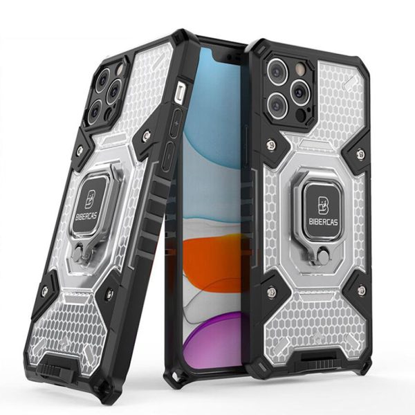 iPhone 13 pro ademend telefoonhoesje met koord blauw/zwart - Afbeelding 12