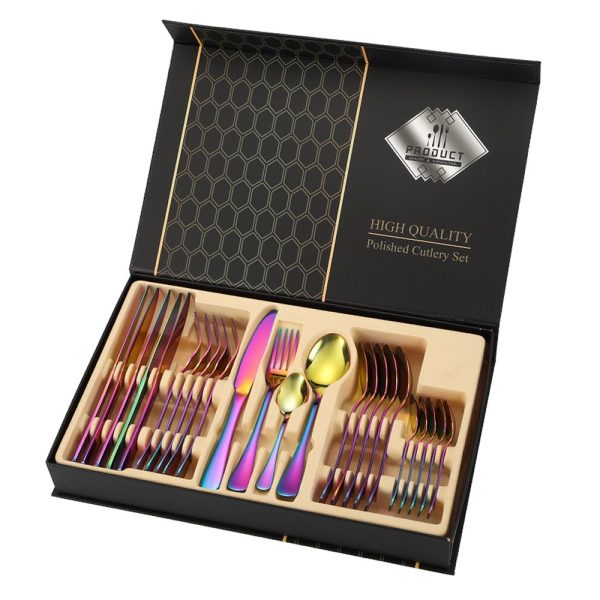 Melili 24-delige Bestekset Zilver, Goud, Multikleur - Afbeelding 2