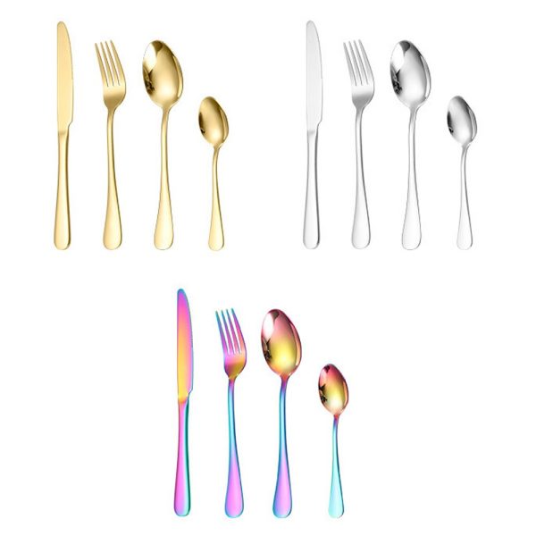 Melili 24-delige Bestekset Zilver, Goud, Multikleur - Afbeelding 3