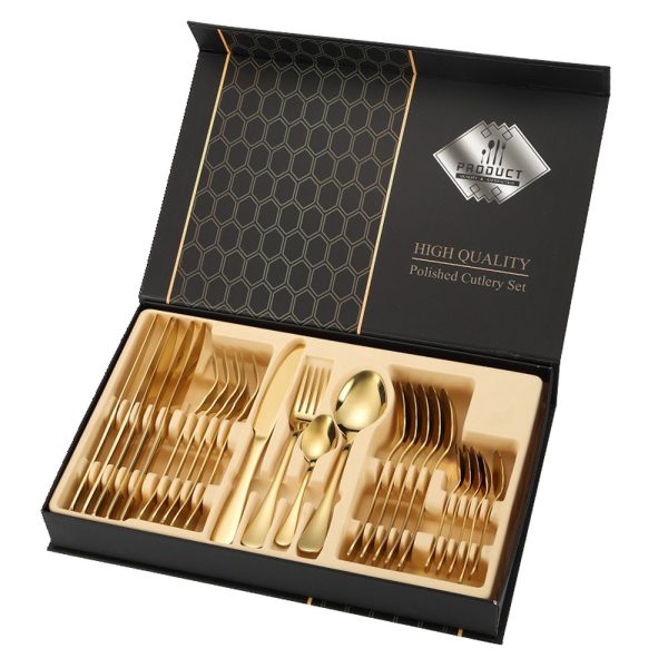 Melili 24-delige Bestekset Zilver, Goud, Multikleur - Afbeelding 5