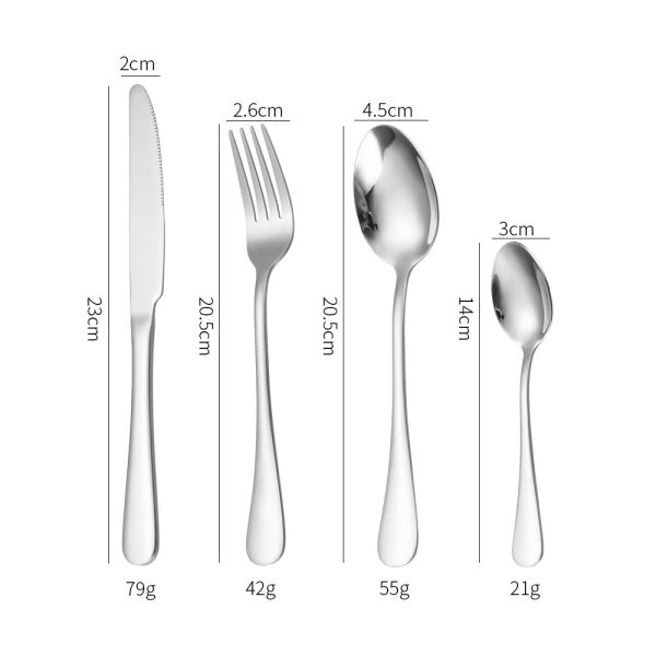 Melili 24-delige Bestekset Zilver, Goud, Multikleur - Afbeelding 7