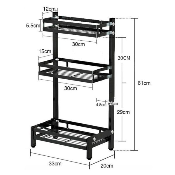 Kruidenrek 3-laags, Keukenrek, Opbergrek, Keuken Organizer - Afbeelding 4