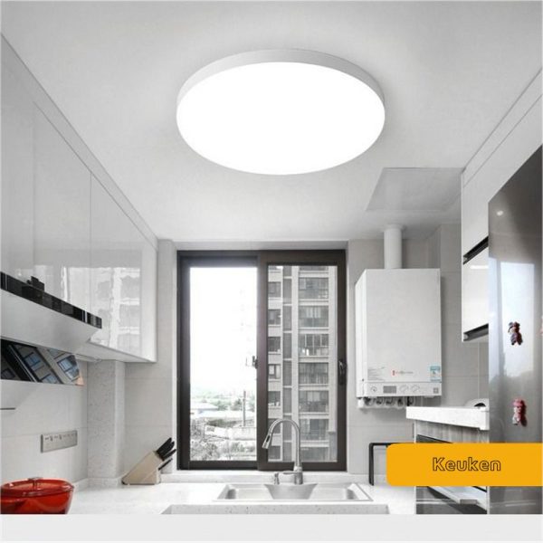 Led Plafondlamp, Rond 300mm, waterdicht, 3000 lumen, 30watt,  warm  3000k - Afbeelding 6