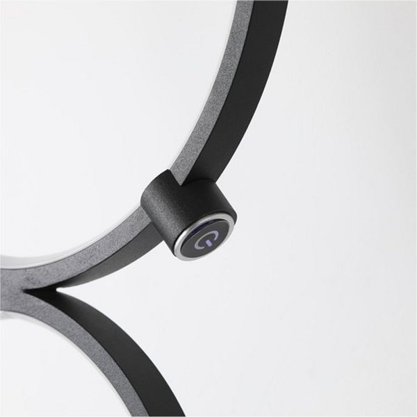 Led Vloerlamp Rings Zwart 3000K Touch Dimmer - Afbeelding 2