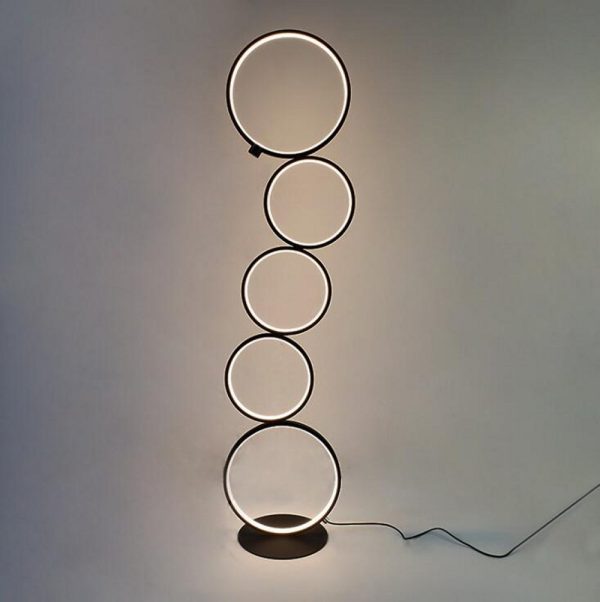 Led Vloerlamp Rings Zwart 3000K Touch Dimmer - Afbeelding 5