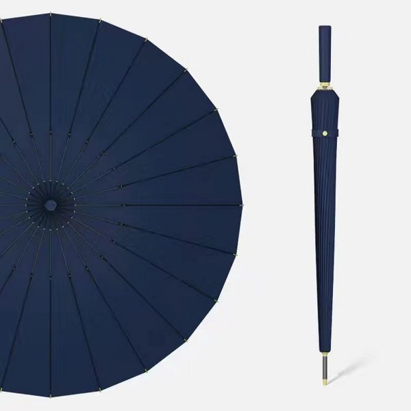 Luxe stormparaplu 120cm met draagriem en paraplutas donker blauw / wijn rood - Afbeelding 4