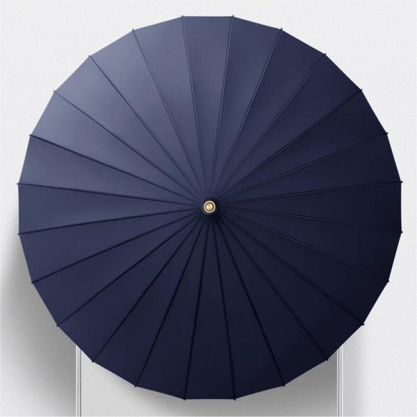 Luxe stormparaplu 120cm met draagriem en paraplutas donker blauw / wijn rood - Afbeelding 5