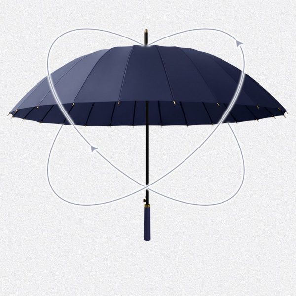 Luxe stormparaplu 120cm met draagriem en paraplutas donker blauw / wijn rood - Afbeelding 6