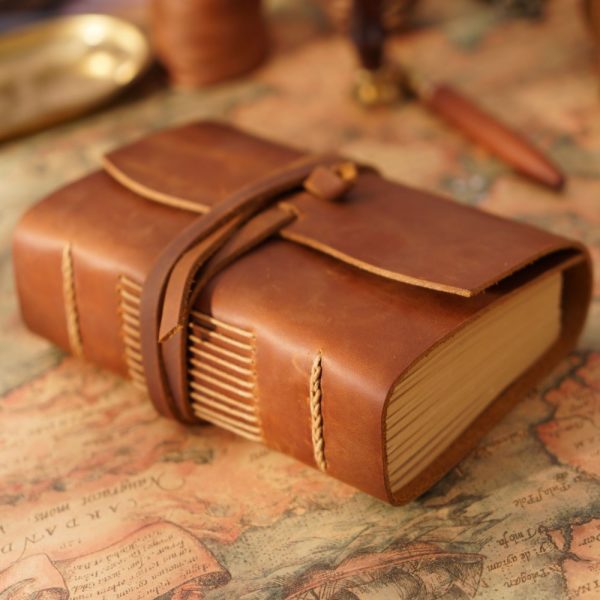 Zeer Luxe Dagboek, Note Book echt leer - Afbeelding 2