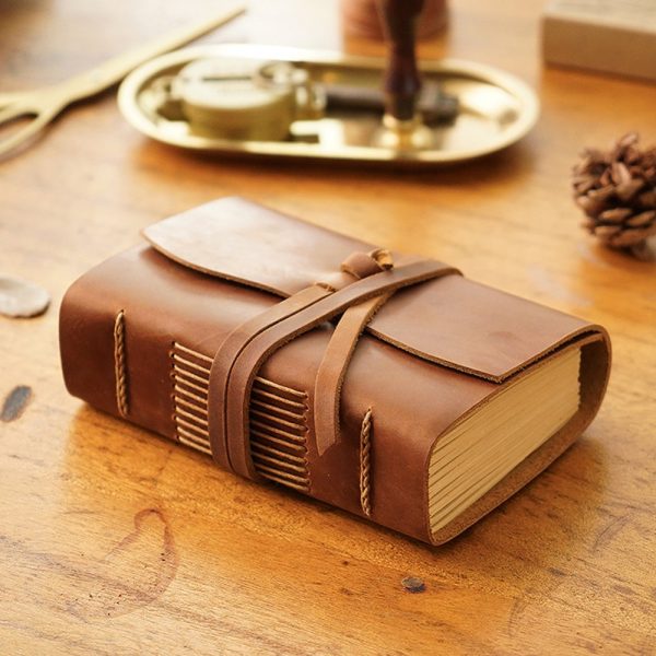 Zeer Luxe Dagboek, Note Book echt leer - Afbeelding 3