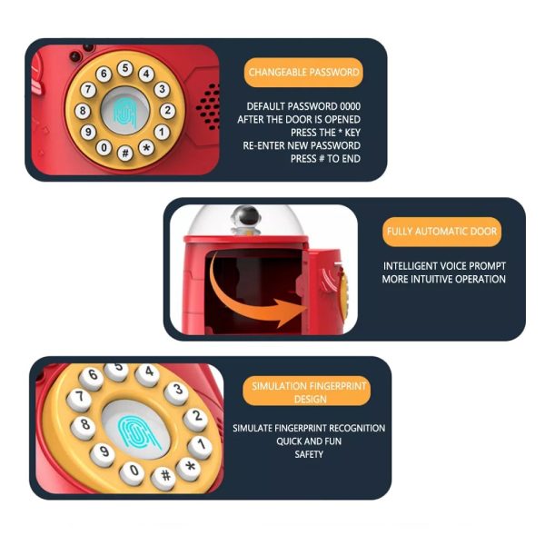 Raket Spaarpot met pincode en vingerprint scanner voor munt en briefgeld. - Afbeelding 2