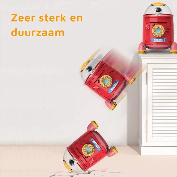 Raket Spaarpot met pincode en vingerprint scanner voor munt en briefgeld. - Afbeelding 6