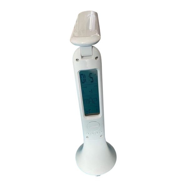 Led Bureaulamp USB met Display - tijd - datum - temperatuur - kleur wit - Afbeelding 2